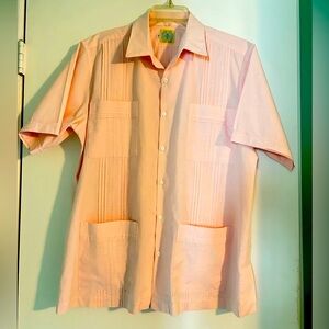 Dos Carolinas Guayabera, light pink, size Large